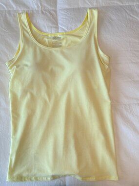 Duluth Trading Co Pier Genius Tank Yellow White Striped Built In Bra Size S